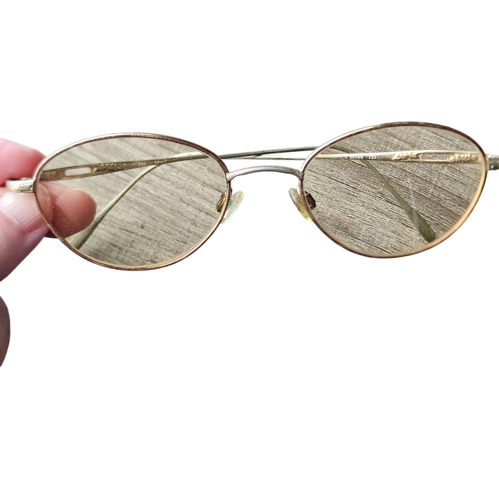 Vintage Eyeglasses Women 49-18-135 Gold Oval Floral Engraved Frames Librarian